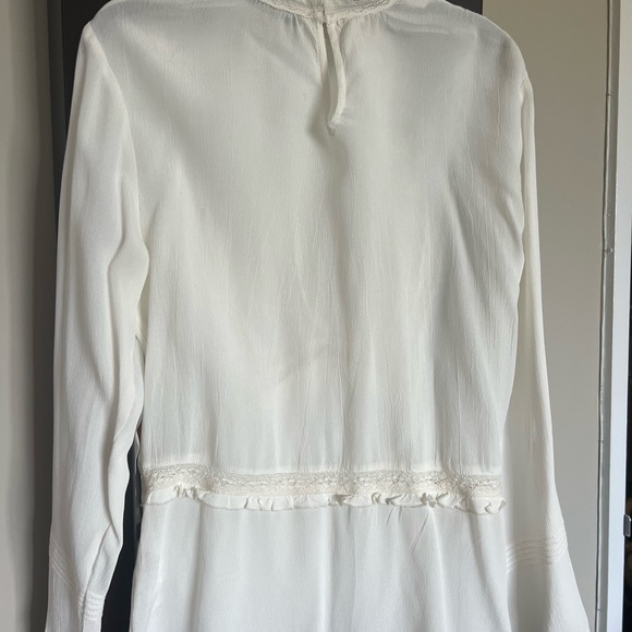 Zara Basic White bohemian feminine peasant blouse - Picture 6 of 9